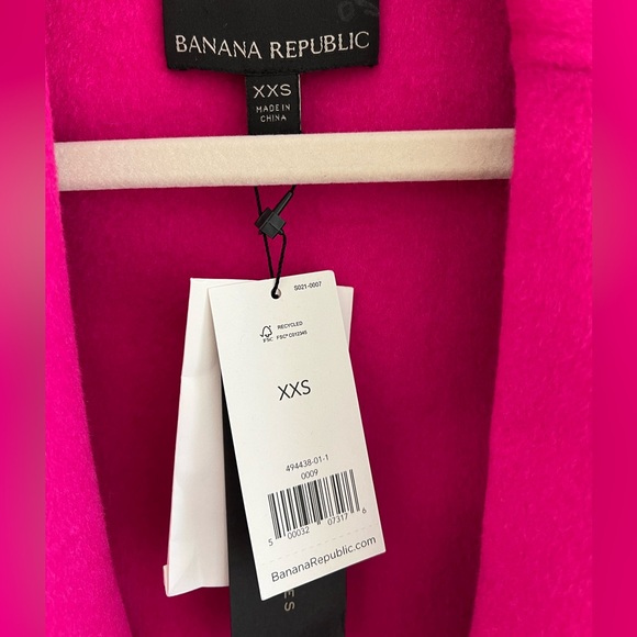NWT Banana Republic Pink Wool Blend Double Faced Mid Length Top Coat - Picture 6 of 9